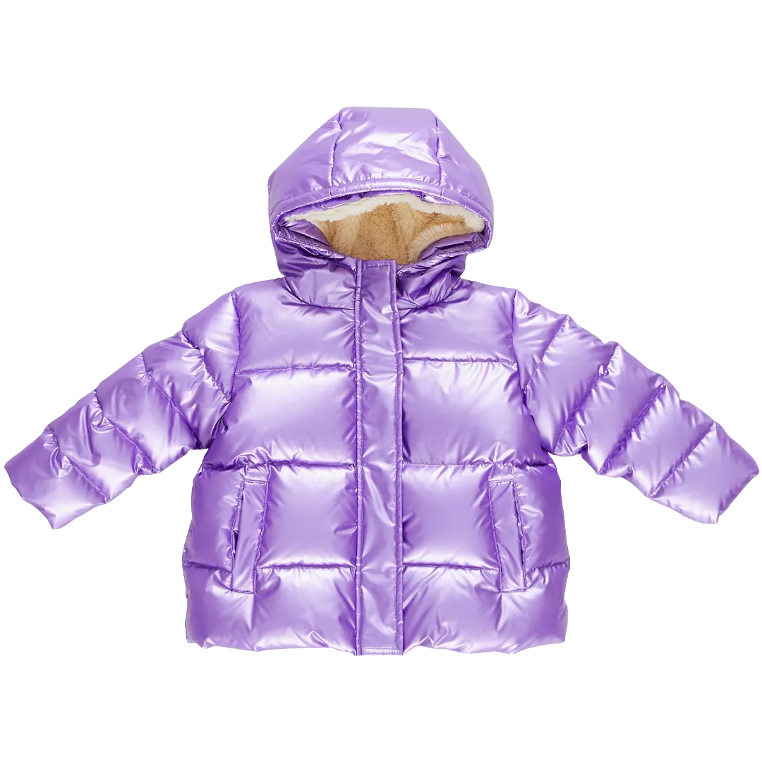 Girls Pete Puffer - Purple Metallic