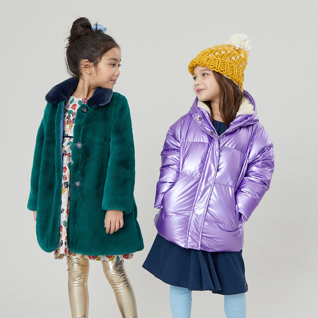 Girls Pete Puffer - Purple Metallic