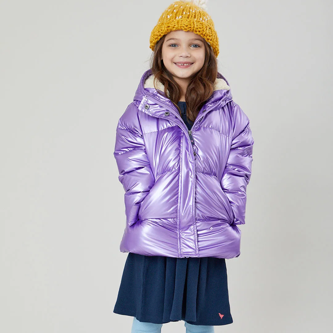 Girls Pete Puffer - Purple Metallic