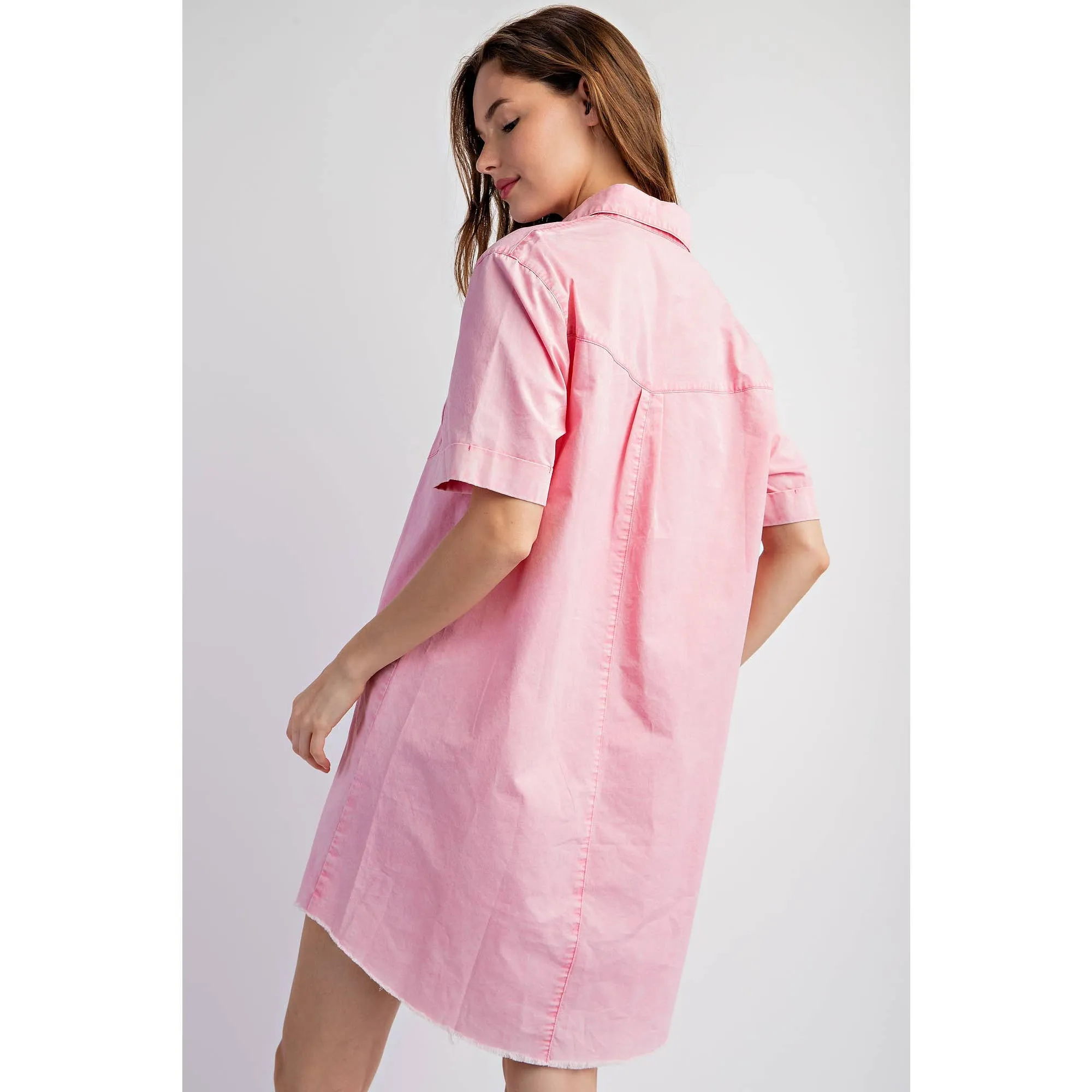 Henley Short Sleeve Shirt Dress