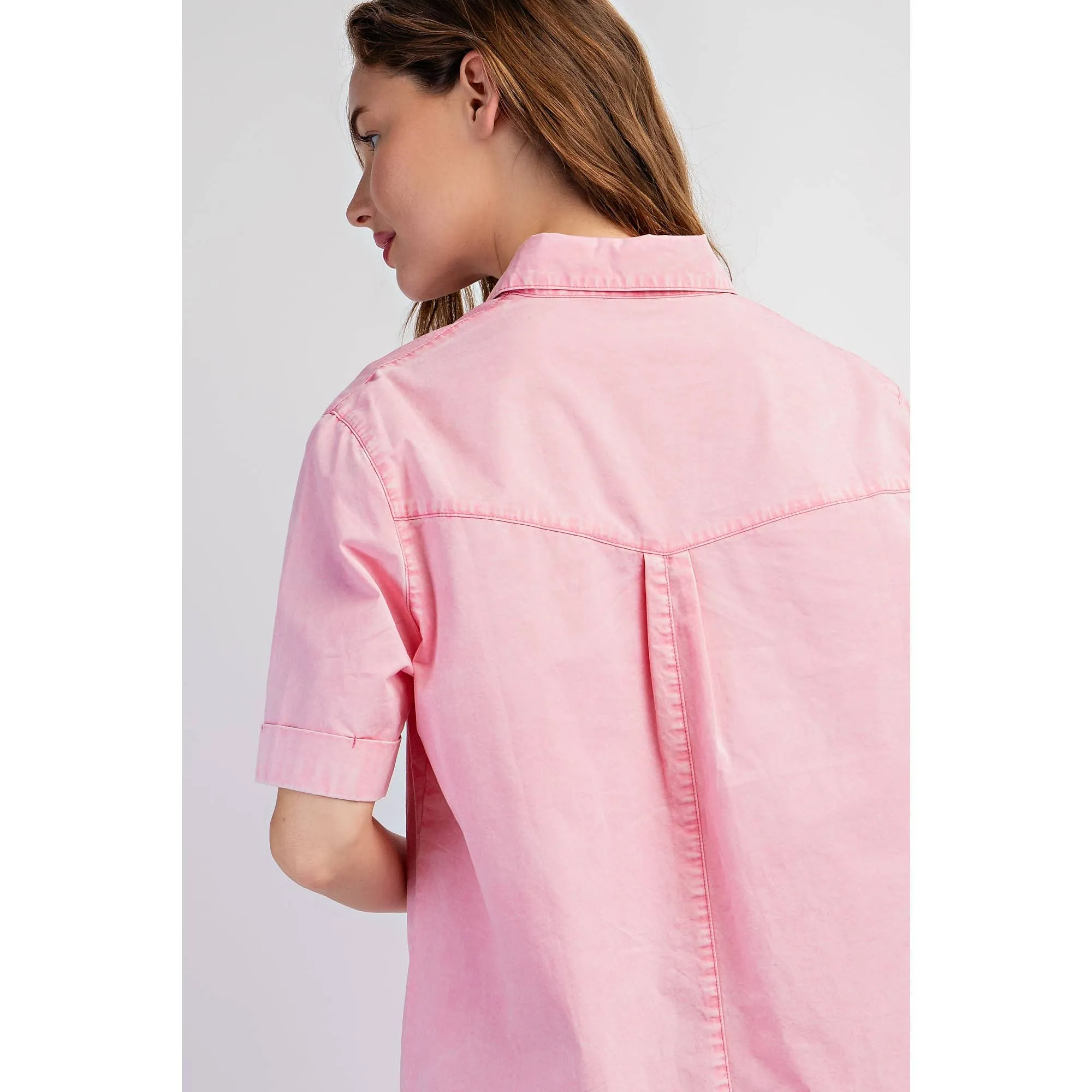 Henley Short Sleeve Shirt Dress