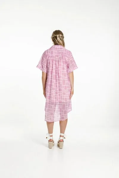 MADDISON SHIFT DRESS PINK BLOOM PRINT