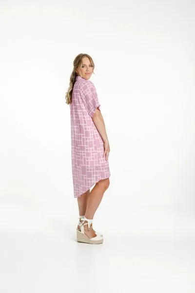 MADDISON SHIFT DRESS PINK BLOOM PRINT