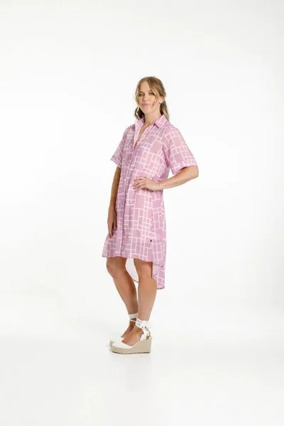MADDISON SHIFT DRESS PINK BLOOM PRINT