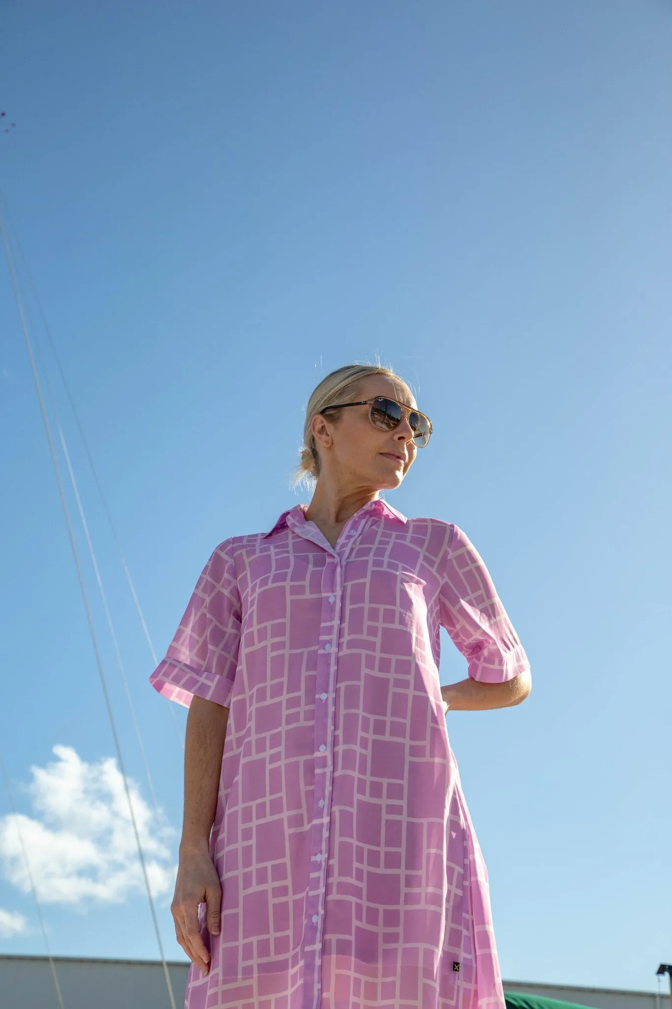 MADDISON SHIFT DRESS PINK BLOOM PRINT