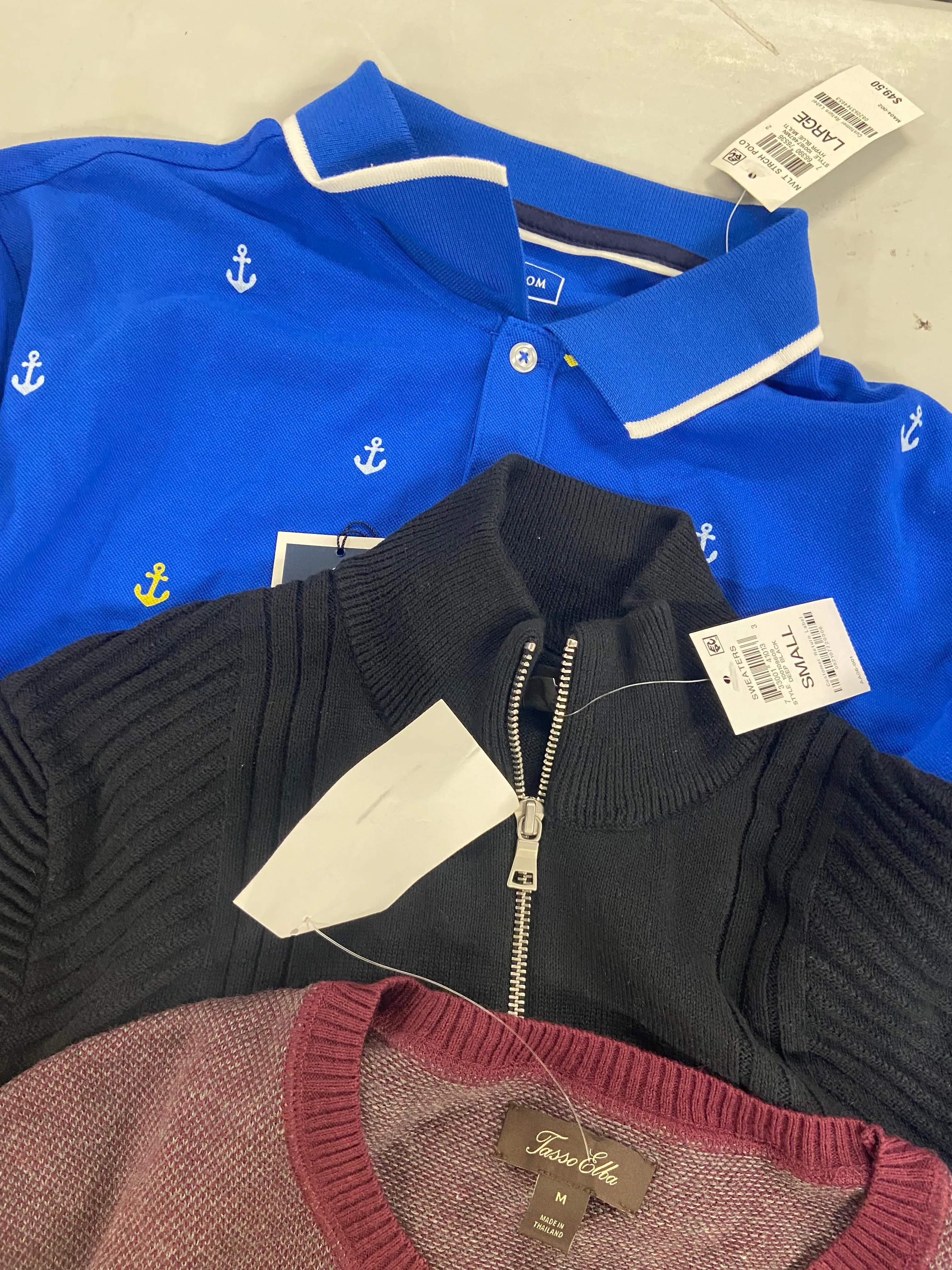 Men's Clothing ADIDAS, POLO RALPH LAUREN, TASSO ELBA, CHAMPION and more, Wholesale Lot, 10 items, Shelf Pulls, MSRP $604