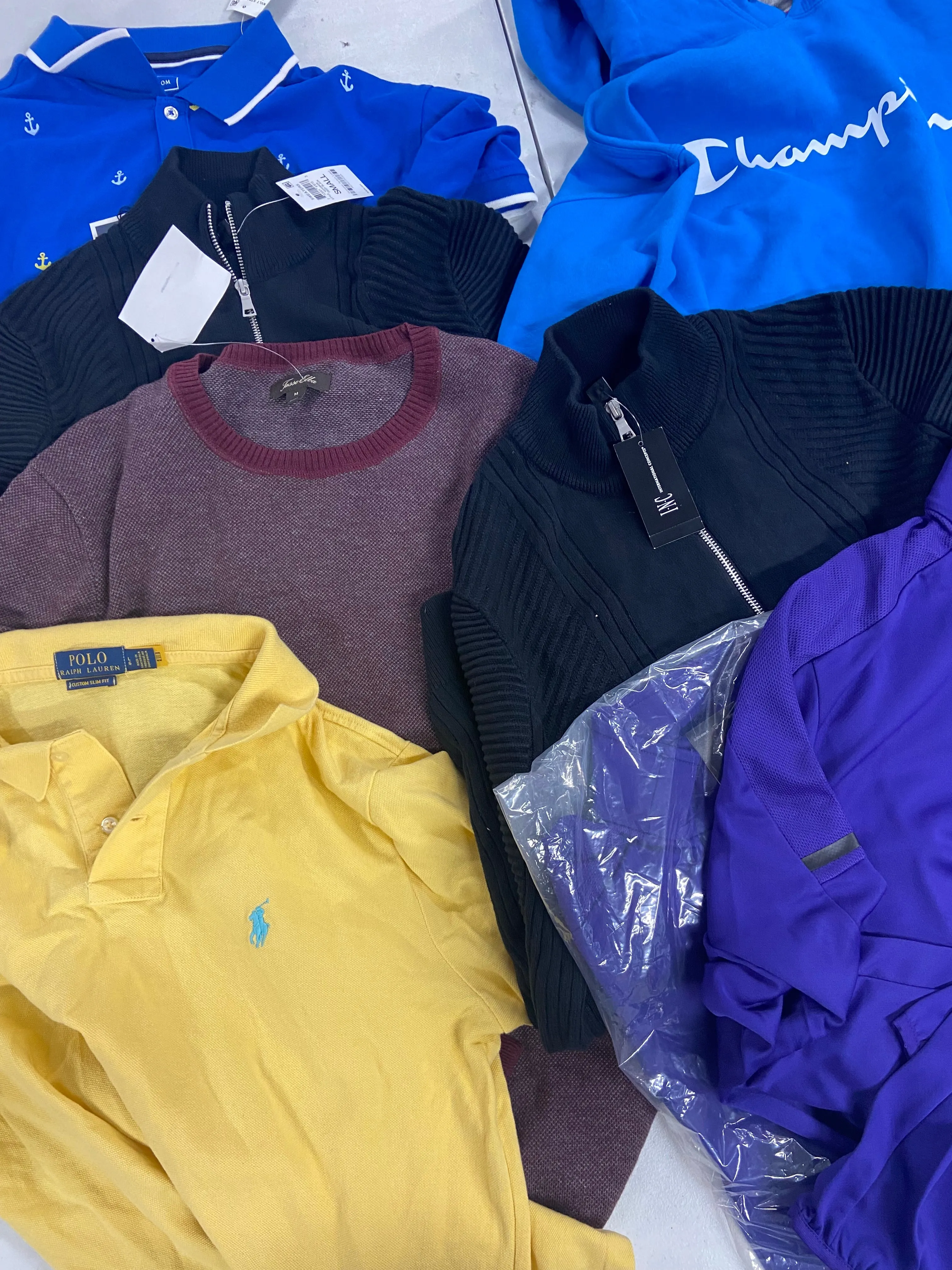 Men's Clothing ADIDAS, POLO RALPH LAUREN, TASSO ELBA, CHAMPION and more, Wholesale Lot, 10 items, Shelf Pulls, MSRP $604
