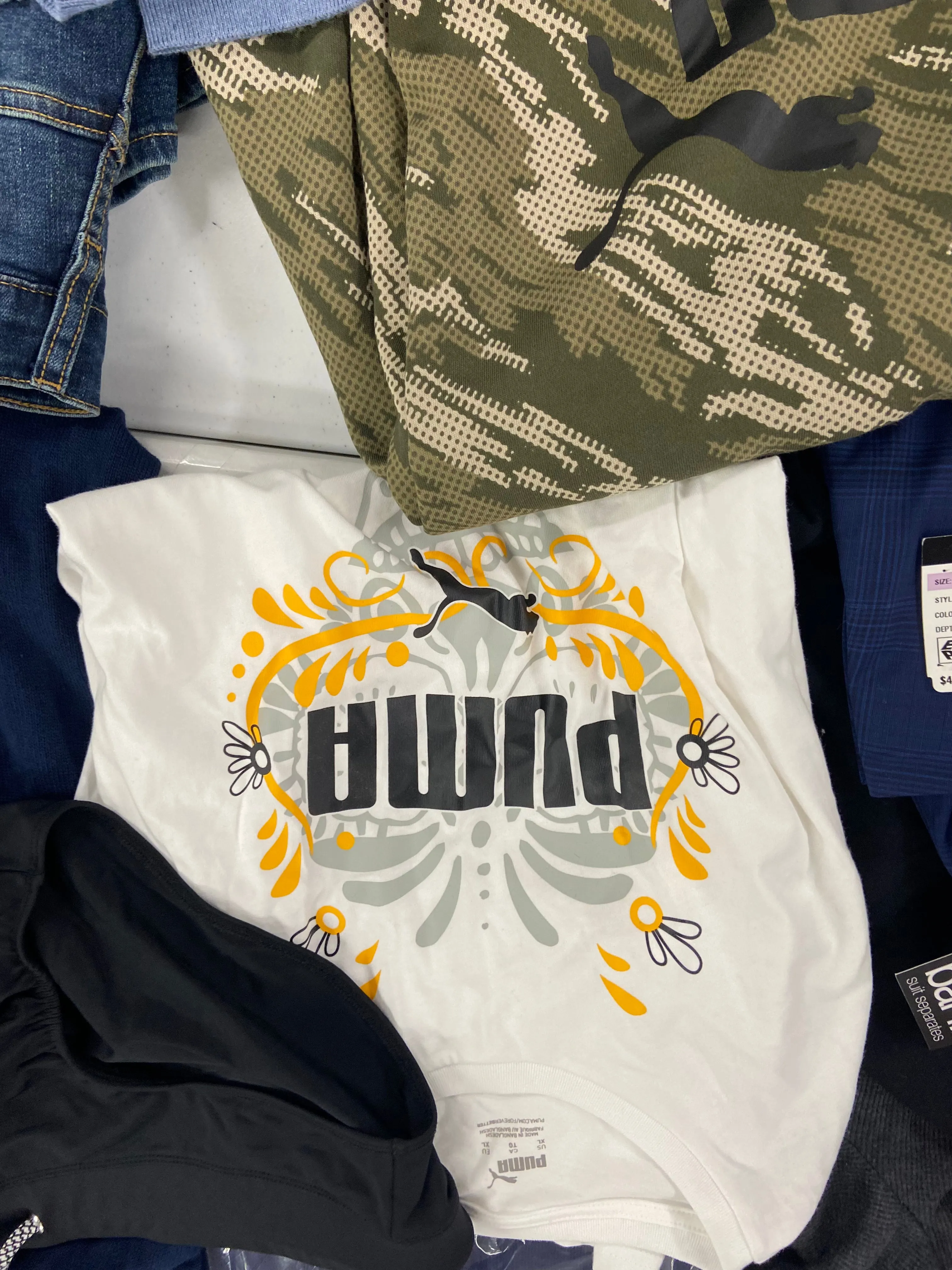 Men's Clothing Assorted Wholesale Lot, NAUTICA, LUCKY BRAND, PUMA, NICK GRAHAM, BASS HYBRID, INC and more, 14 items, Shelf Pulls, MSRP $1,131