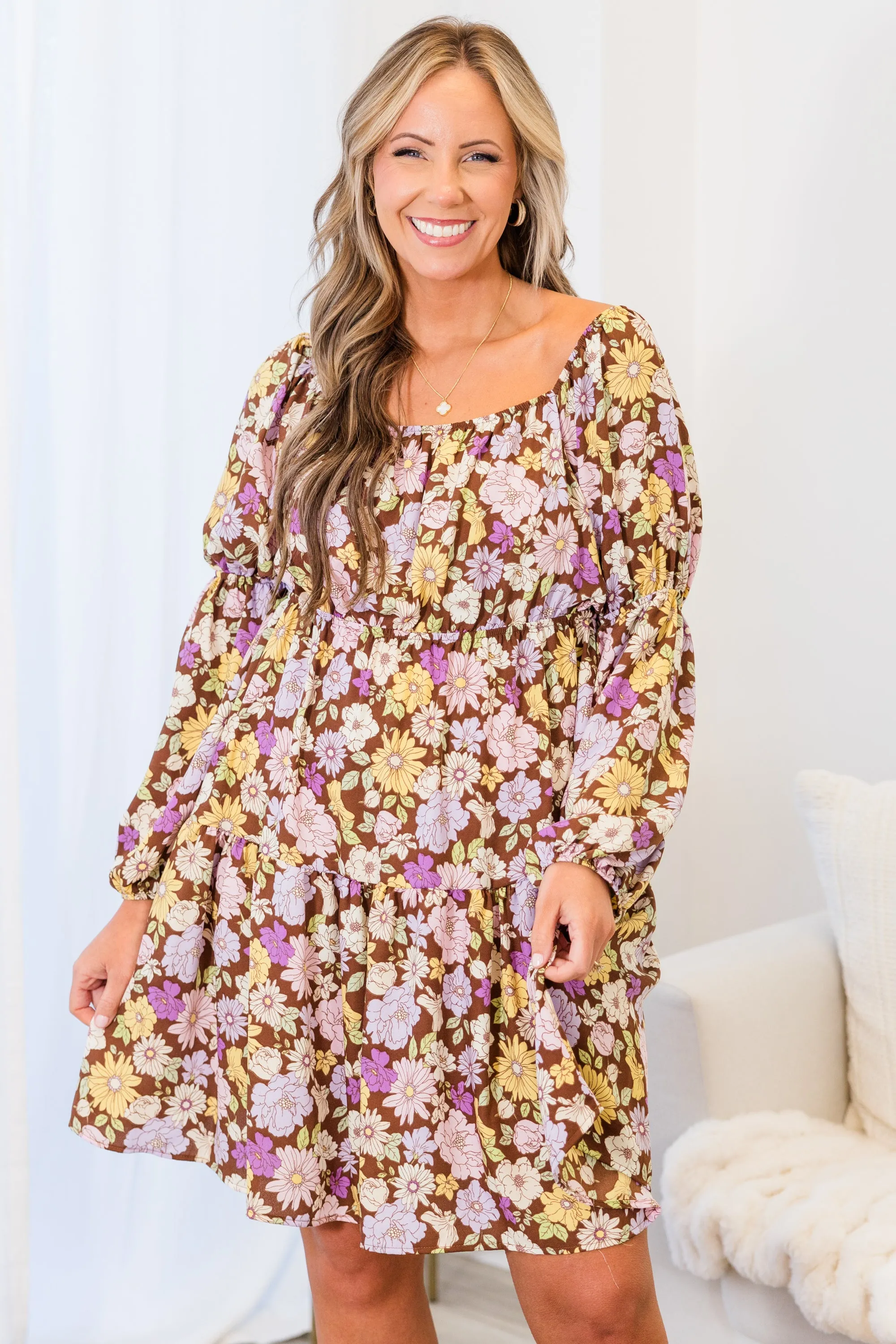 Need You Back Dress, Brown