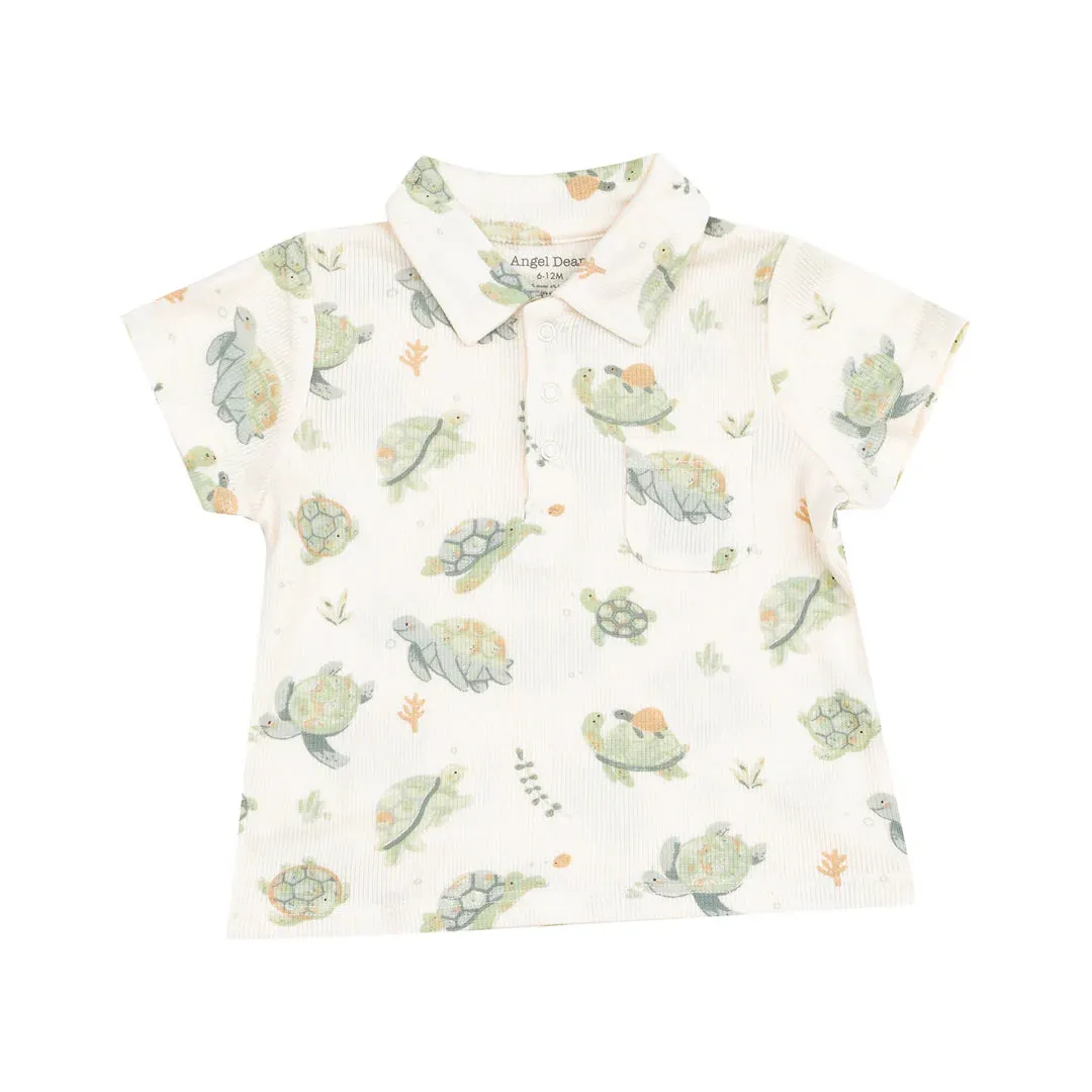 Sea Turtles Polo Shirt & Muslin Short Set