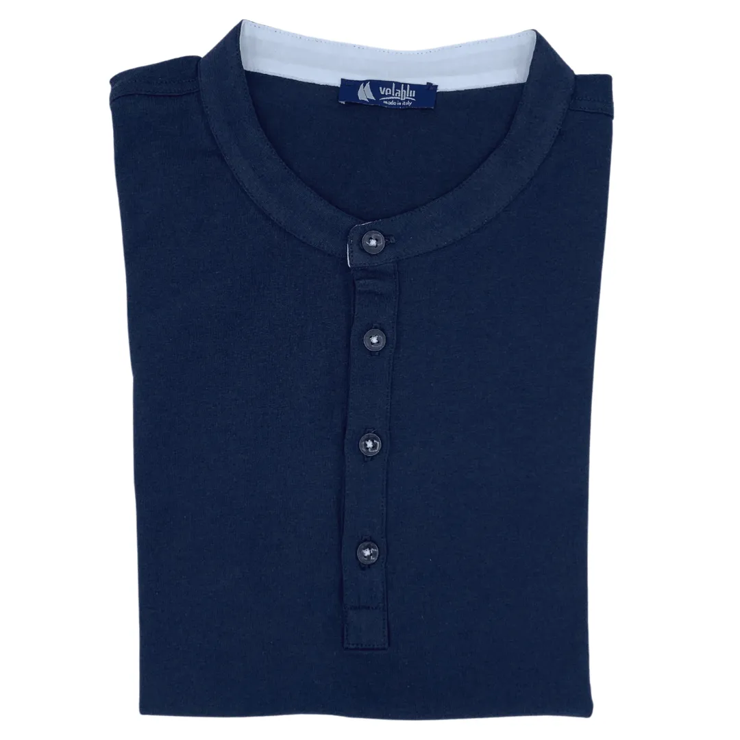 Vela Blu Short Sleeve Henley - V21657FA