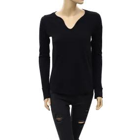 Zadig & Voltaire Tunisien ML Solid Black T-shirt Top