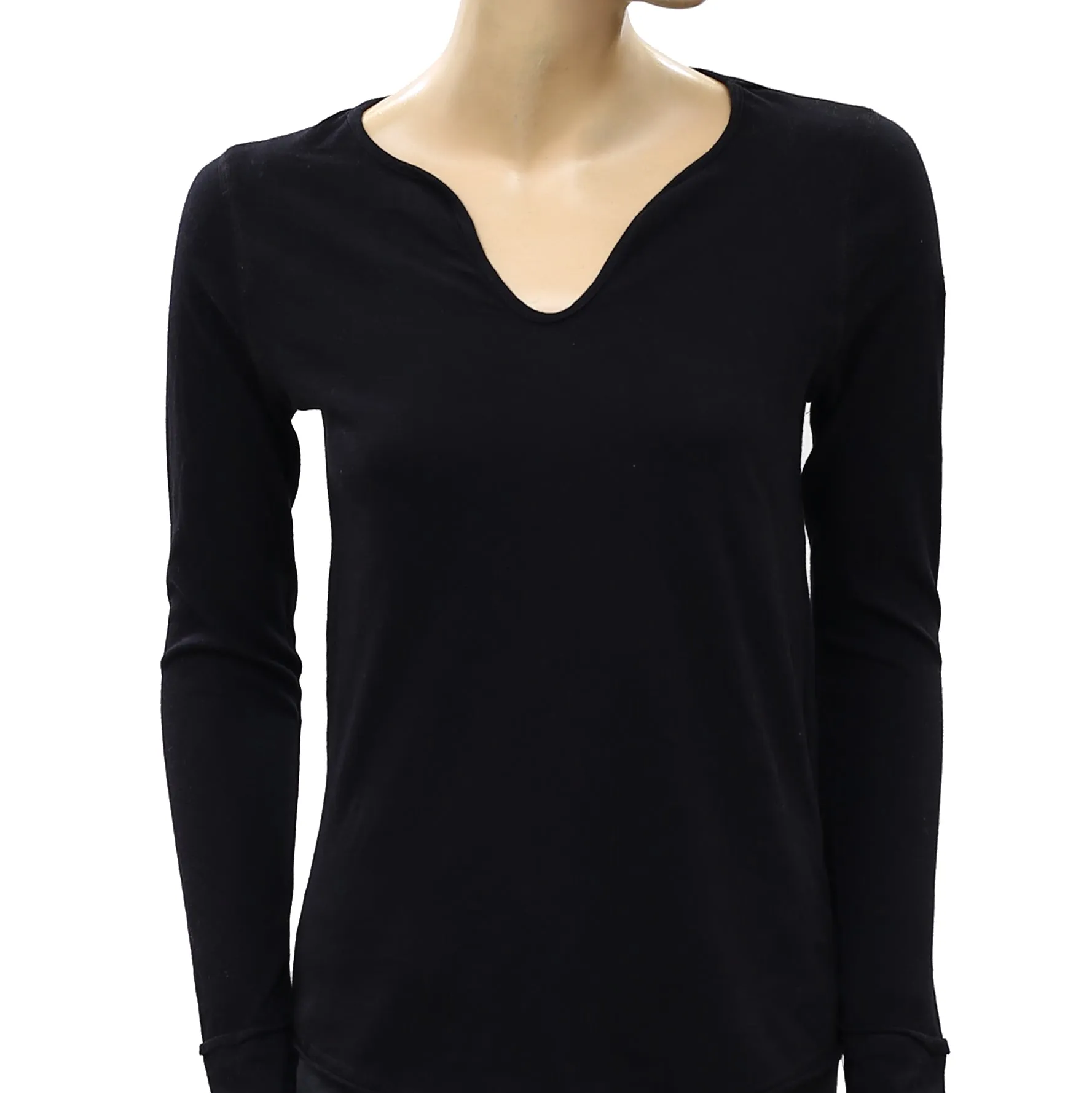 Zadig & Voltaire Tunisien ML Solid Black T-shirt Top