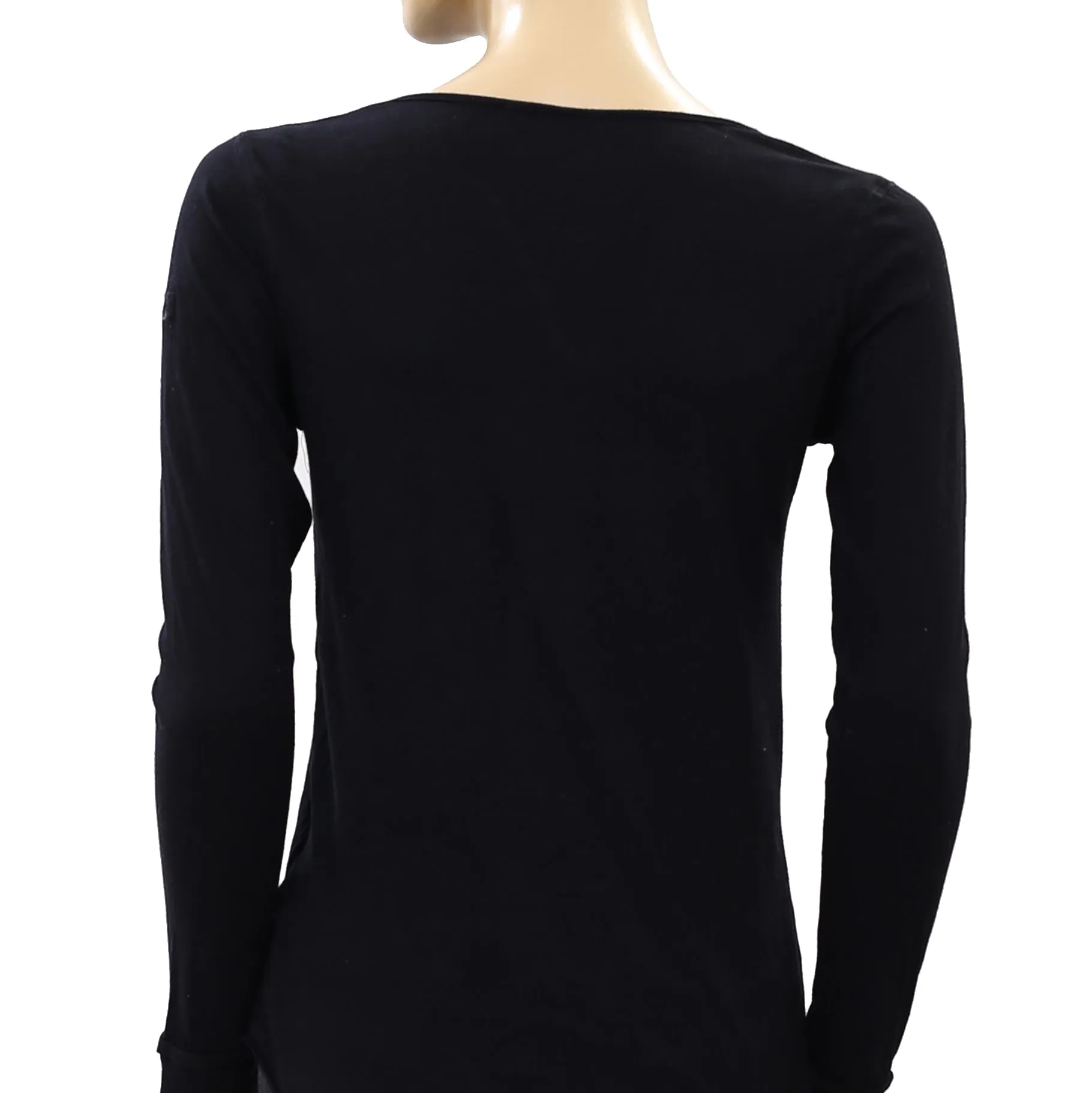 Zadig & Voltaire Tunisien ML Solid Black T-shirt Top